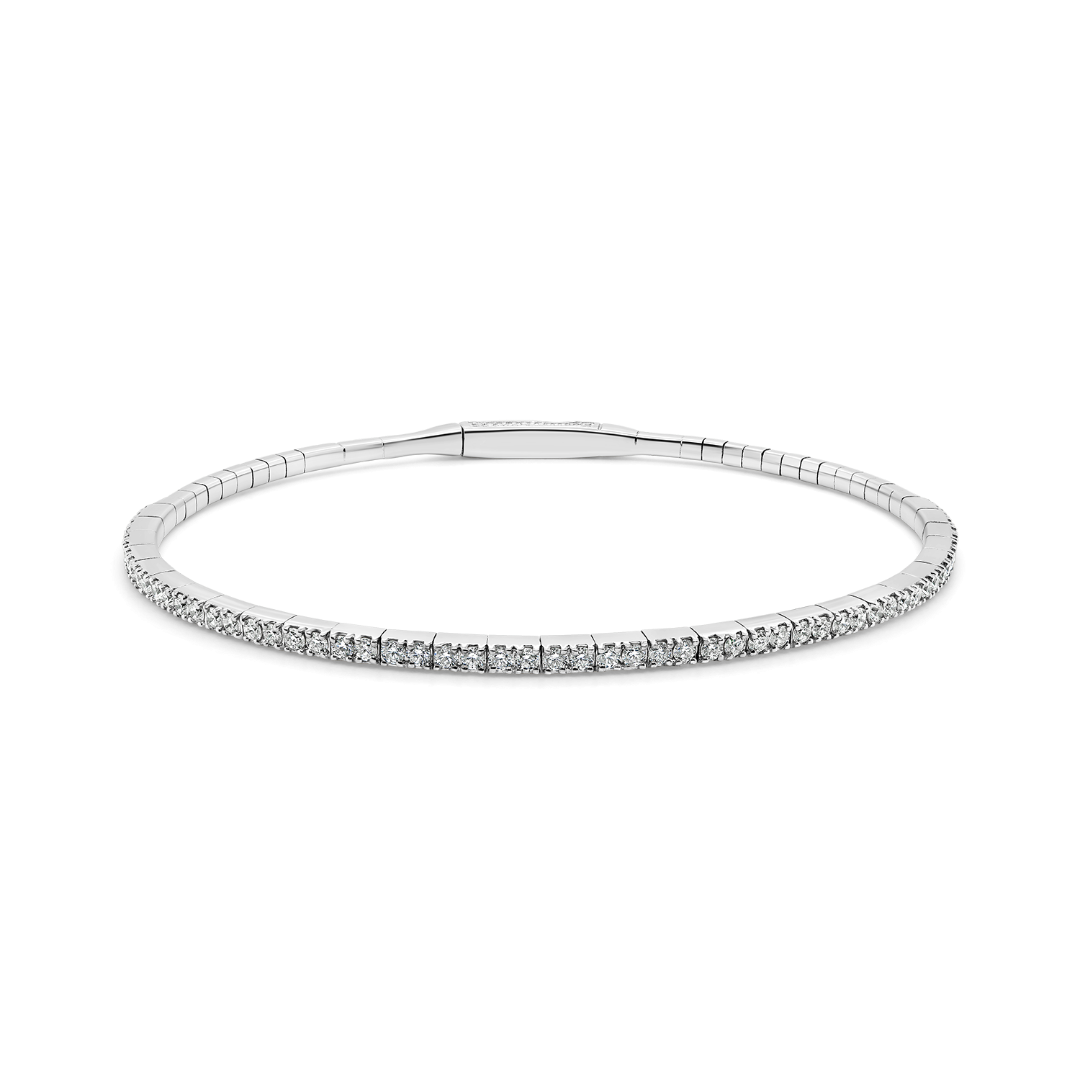 Brățară circulară din aur alb de 18K cu Diamante naturale