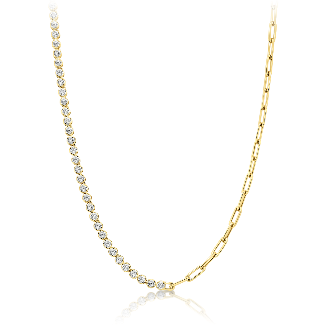 Colier din aur galben de 14K cu Diamante naturale