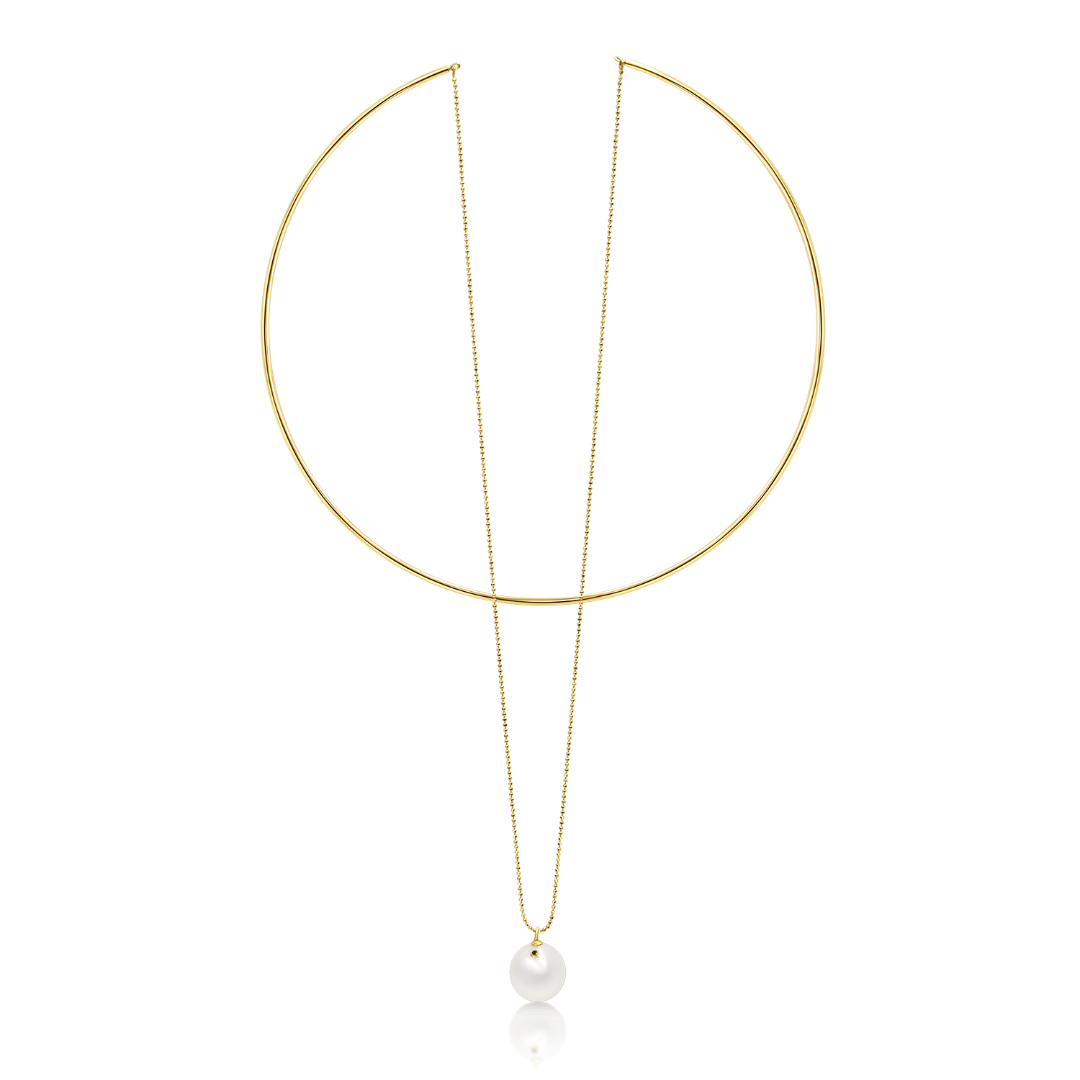 Colier din aur galben de 18K cu Perlă de apă sărată