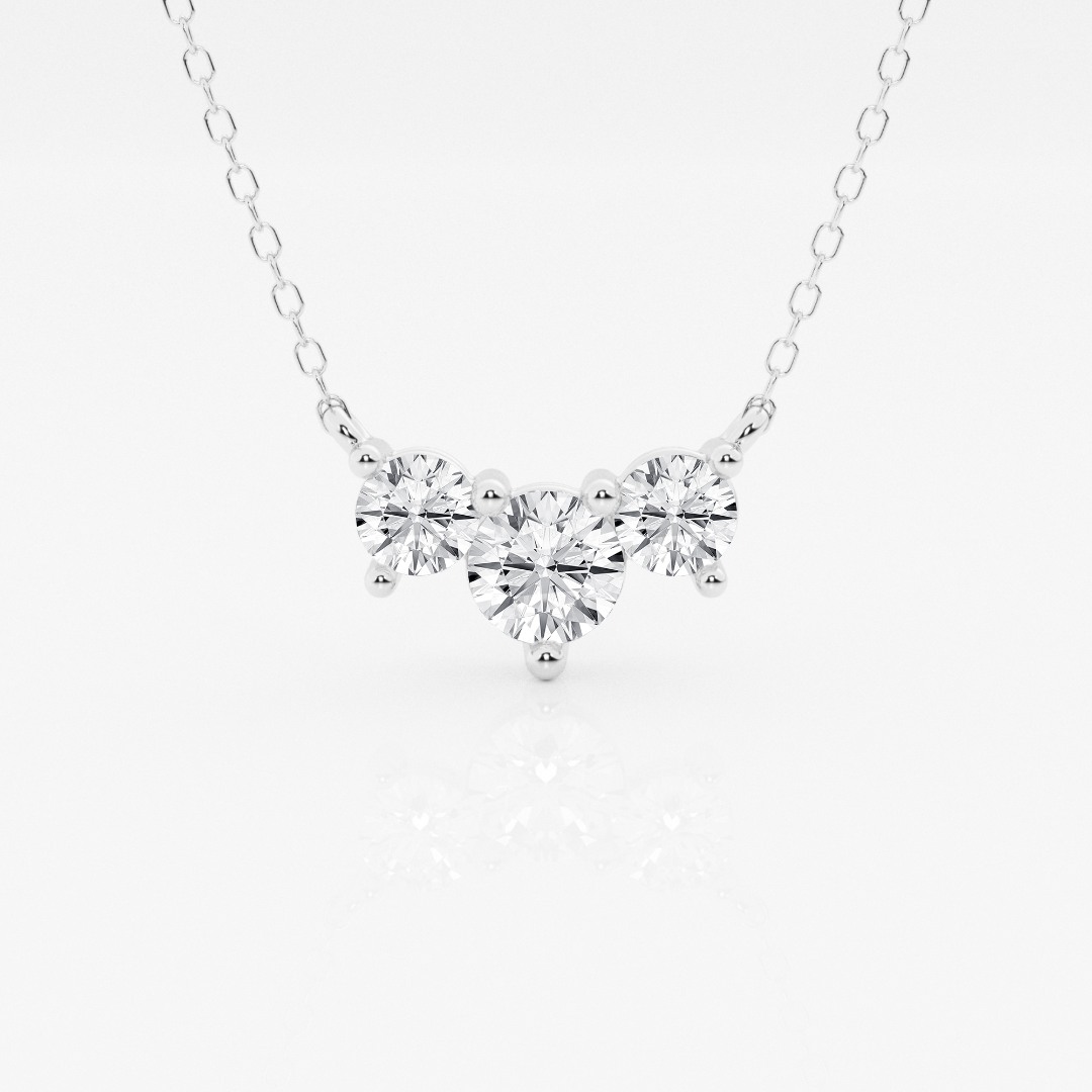 Lanț din aur alb de 14K și pandantiv cu Diamante create în laborator