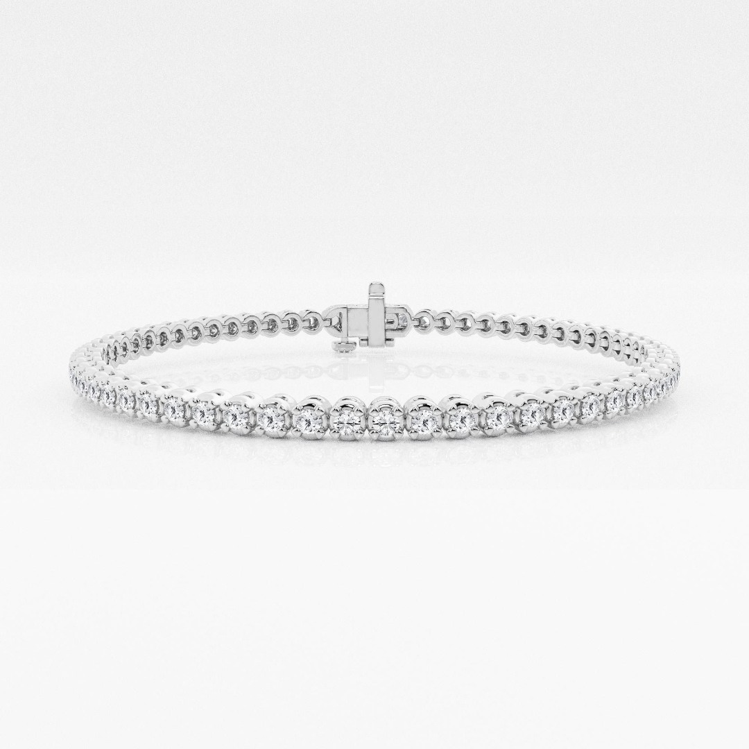 Brățară Tennis din aur alb de 14K cu Diamante create în laborator