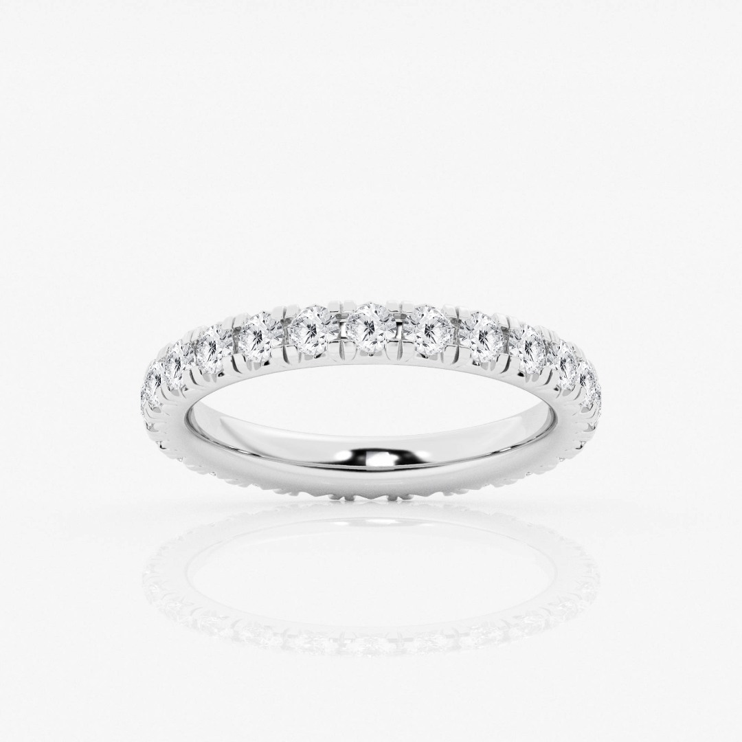 Inel din aur alb de 14K cu Diamante create în laborator