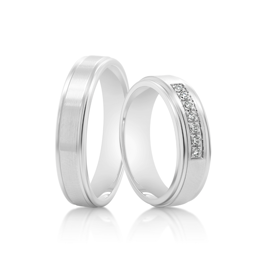 Verighetă bărbat Harmony 616 din aur alb de 14K