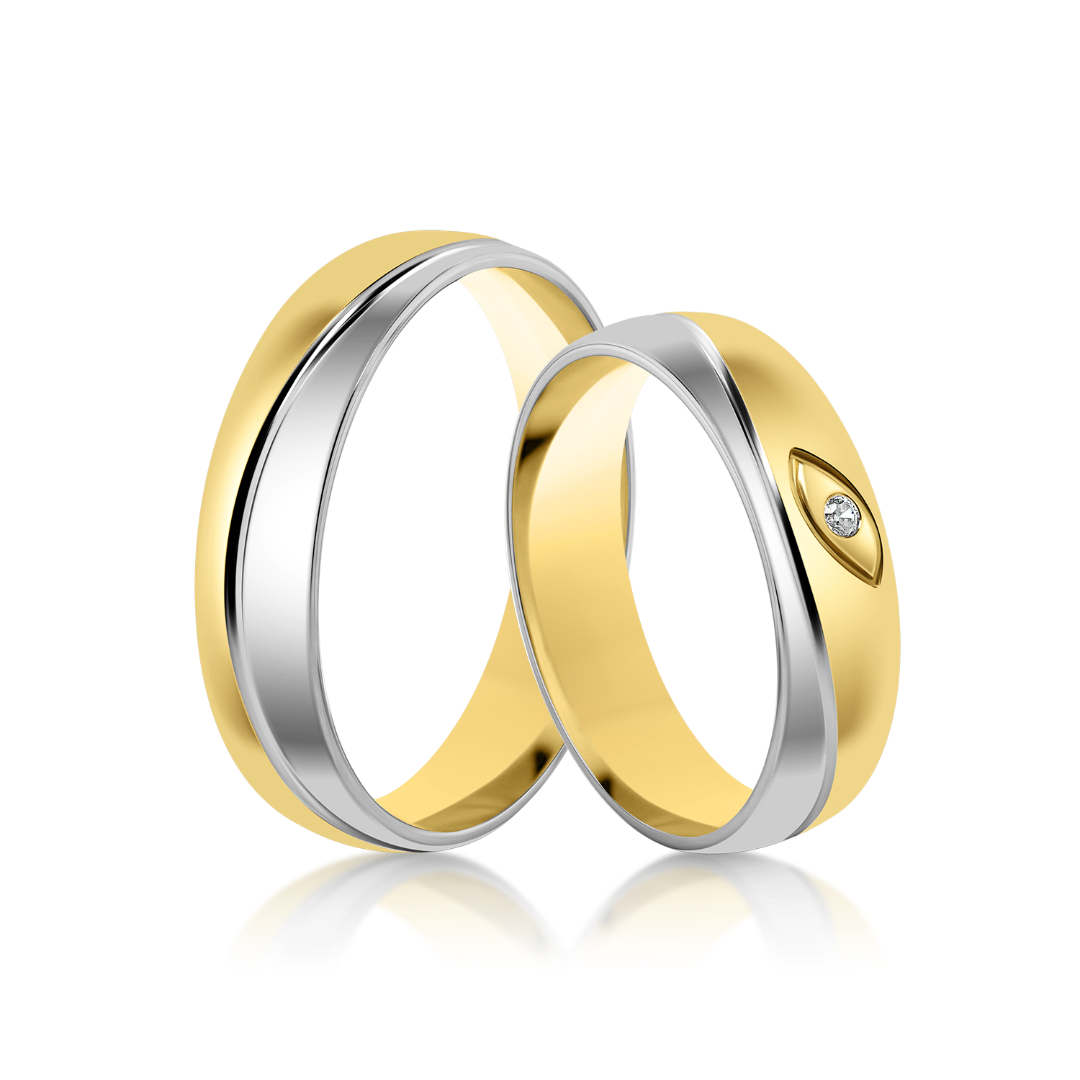 Verighetă bărbat Fancy 129 din aur galben de 14K