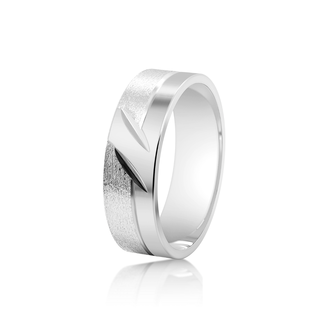 Verighetă bărbat Harmony 427 din aur alb de 14K