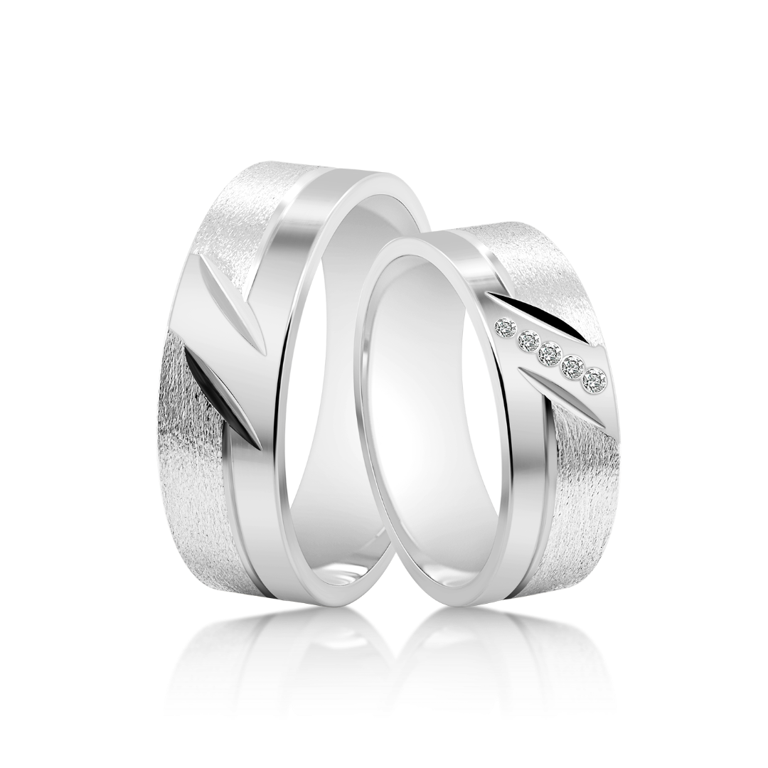 Verighetă bărbat Harmony 427 din aur alb de 14K