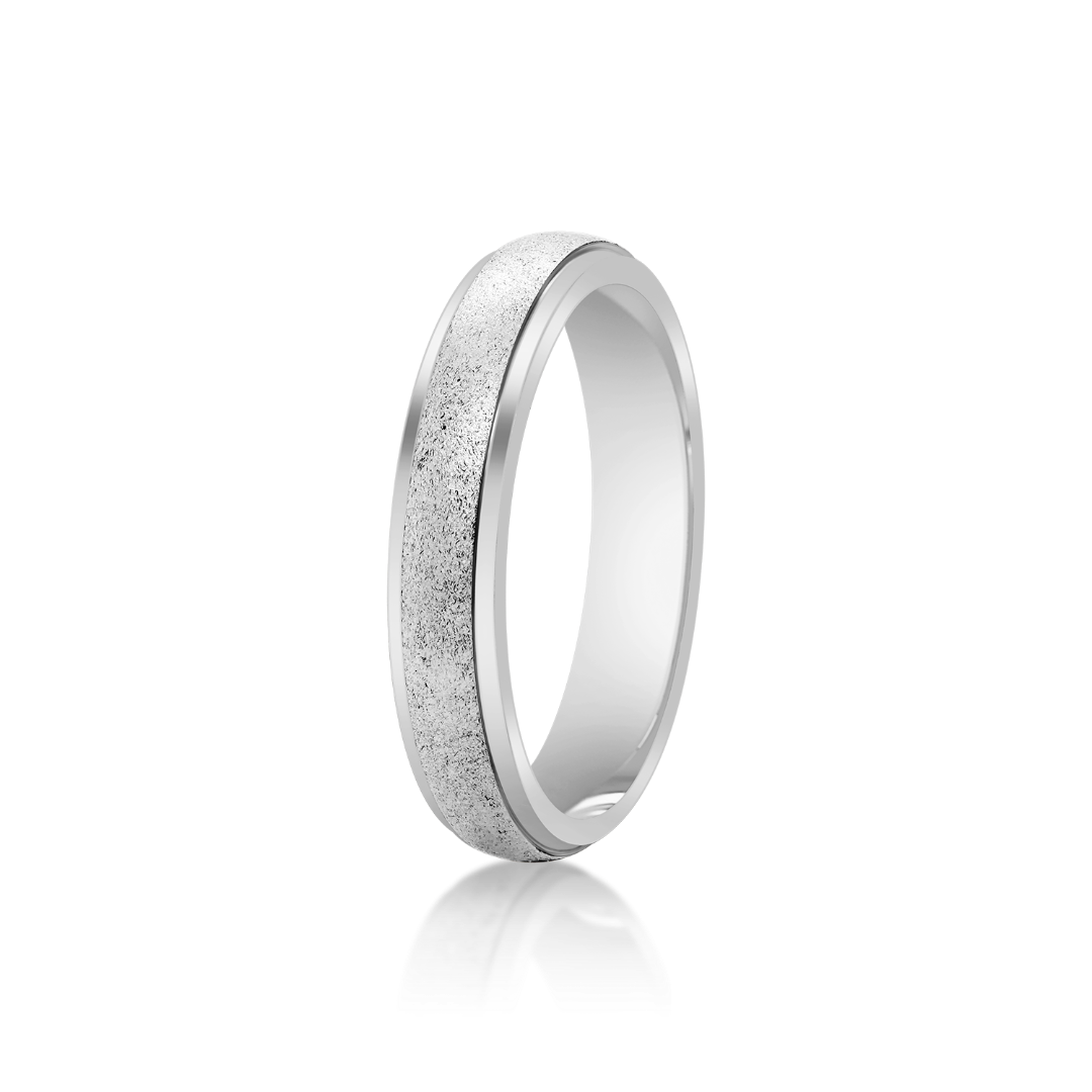 Verighetă bărbat Classic 525 din aur alb de 14K