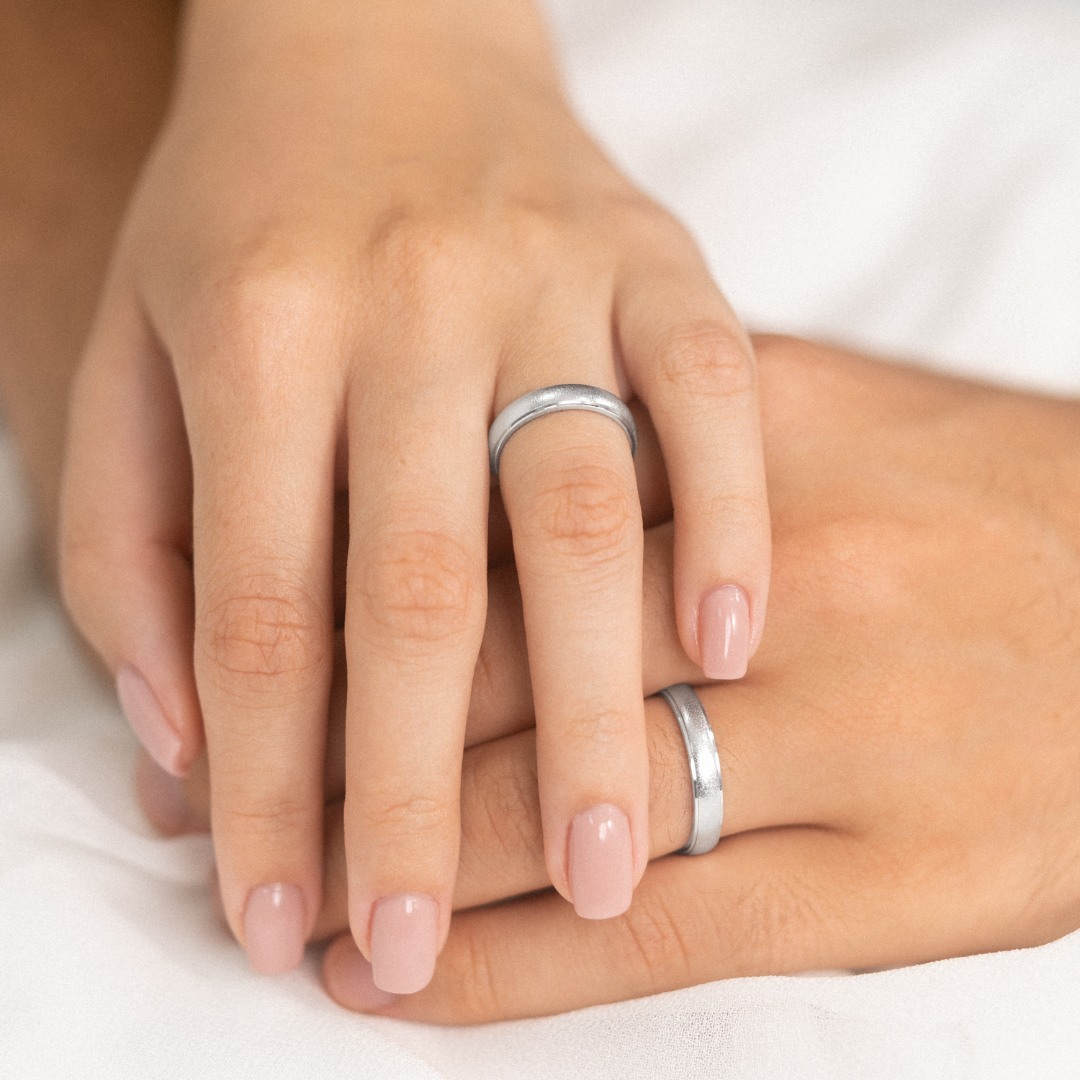 Verighetă bărbat Classic 525 din aur alb de 14K