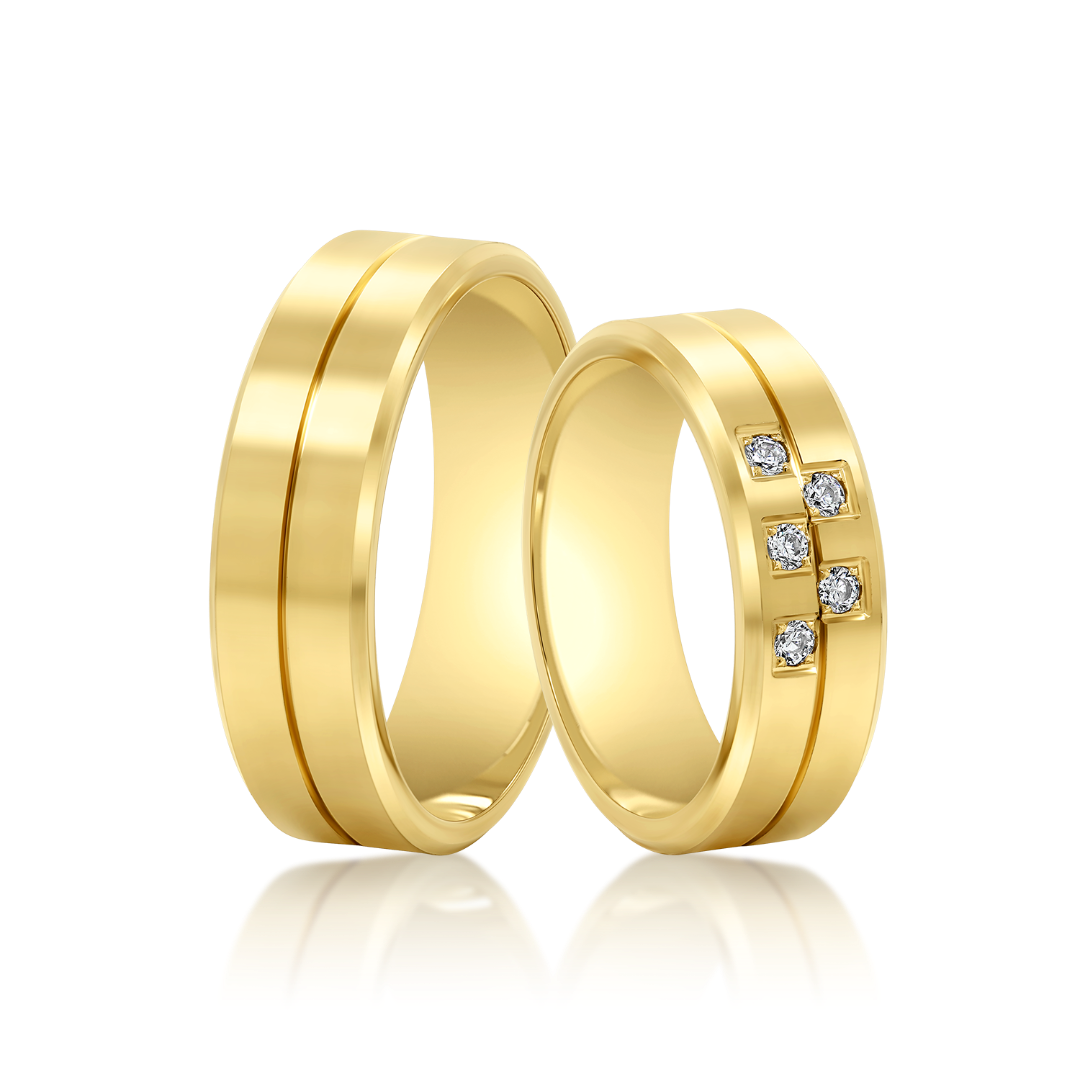 Verighetă damă Harmony 617A din aur galben de 14K