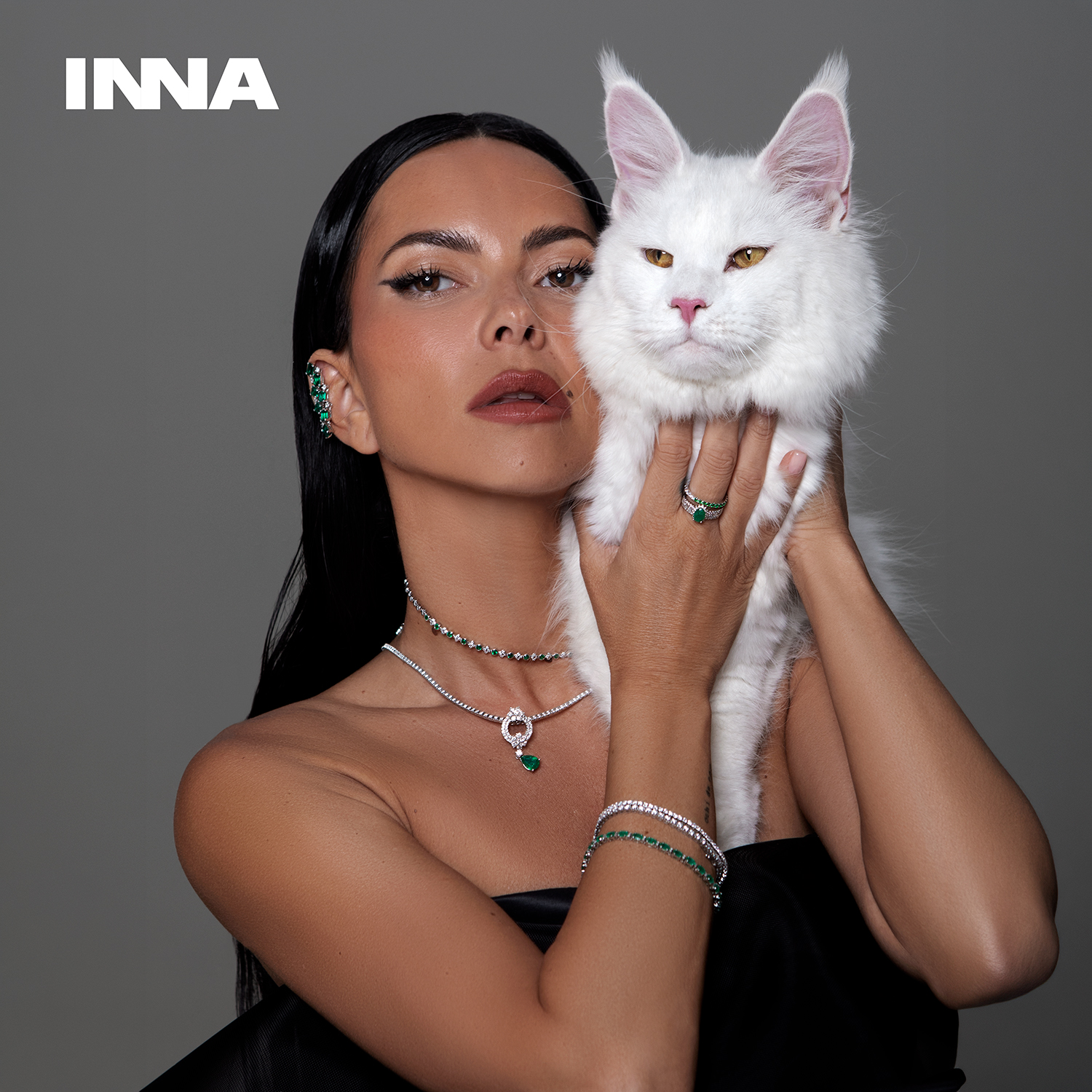 Brățară circulară din aur alb de 18K cu Diamante naturale