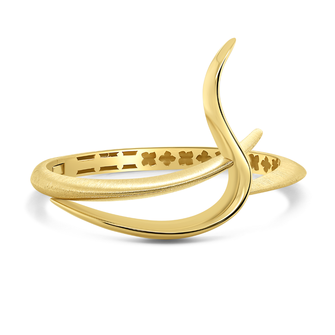 Brățară cu efect satinat din aur galben de 14K