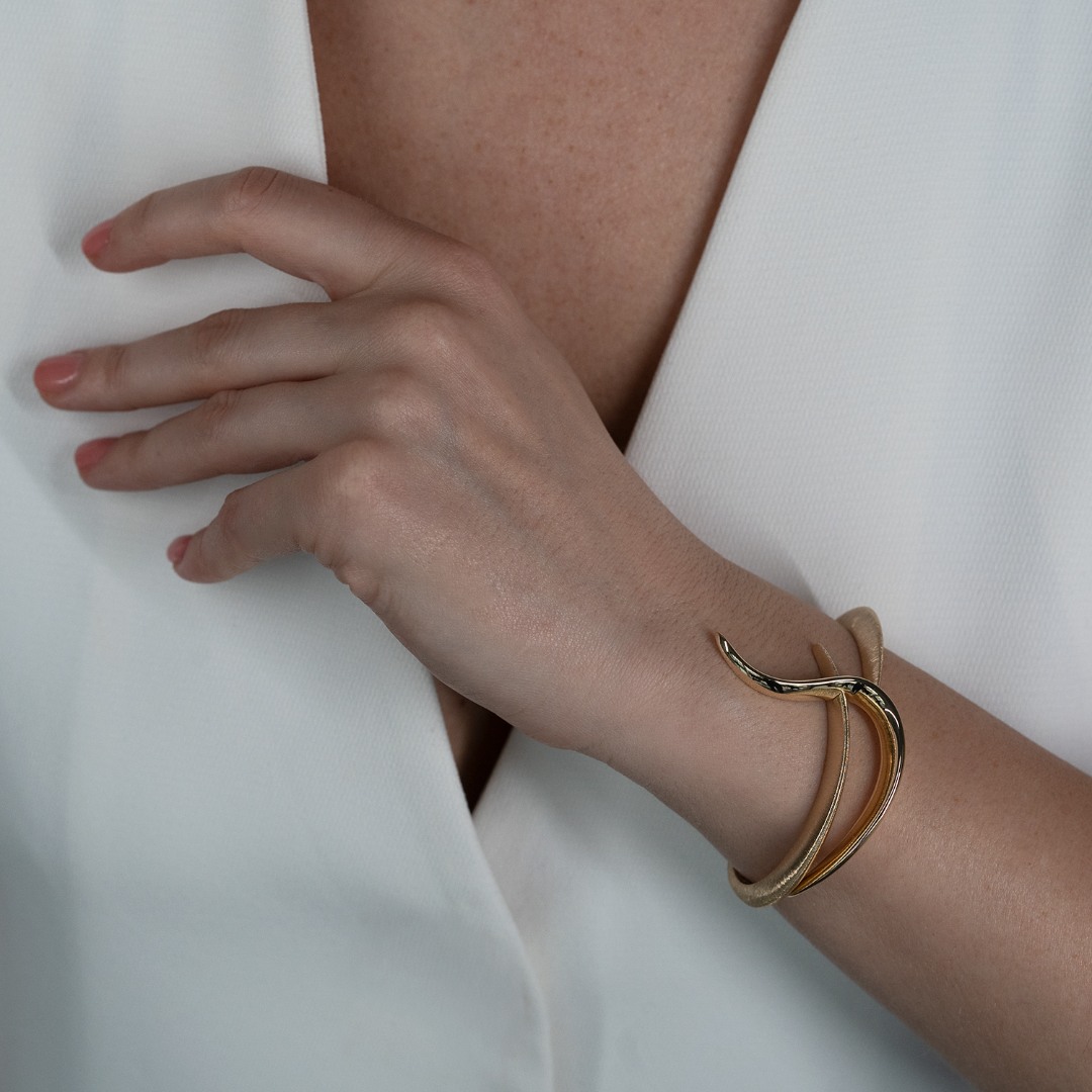 Brățară cu efect satinat din aur galben de 14K