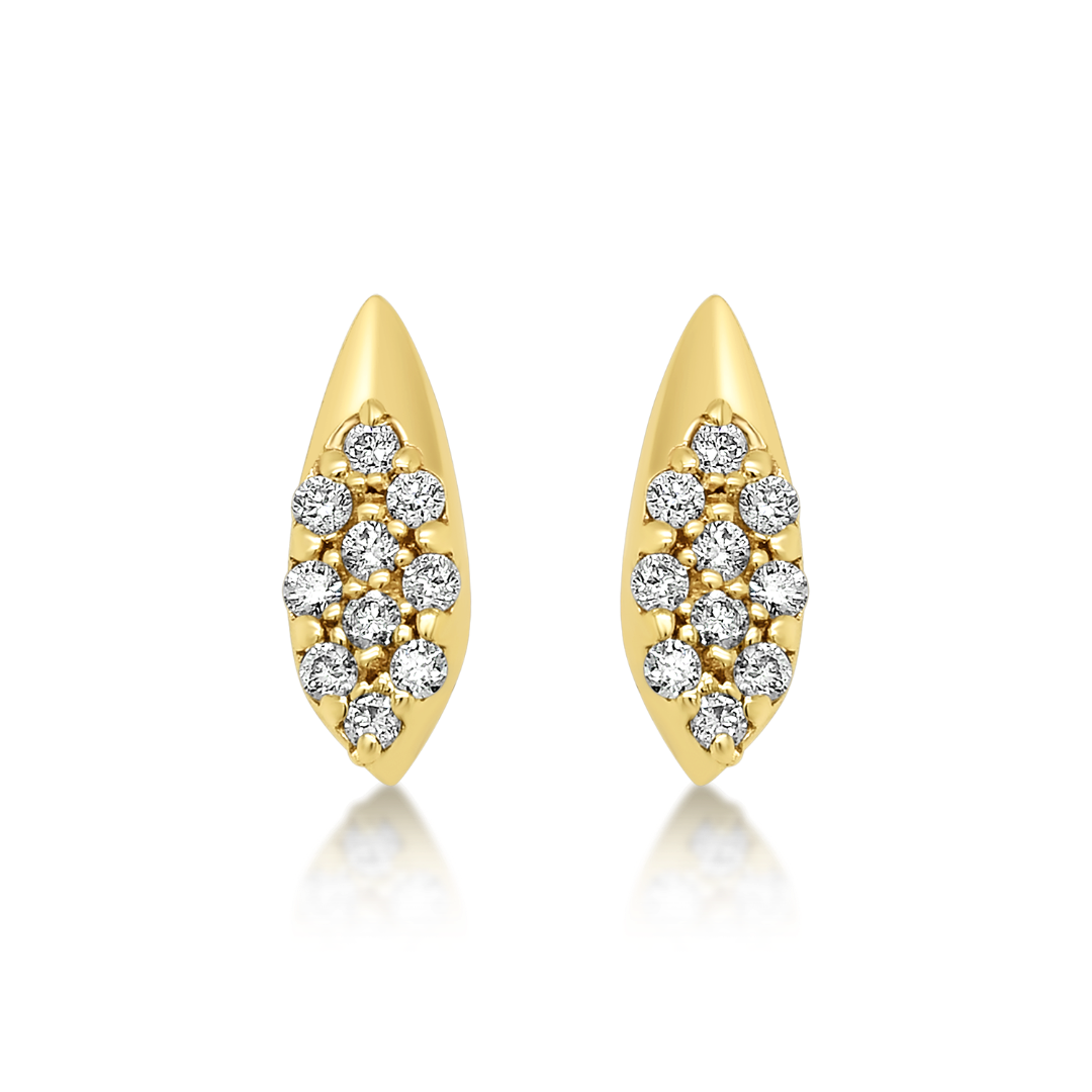 Cercei din aur galben de 14K cu Diamante naturale