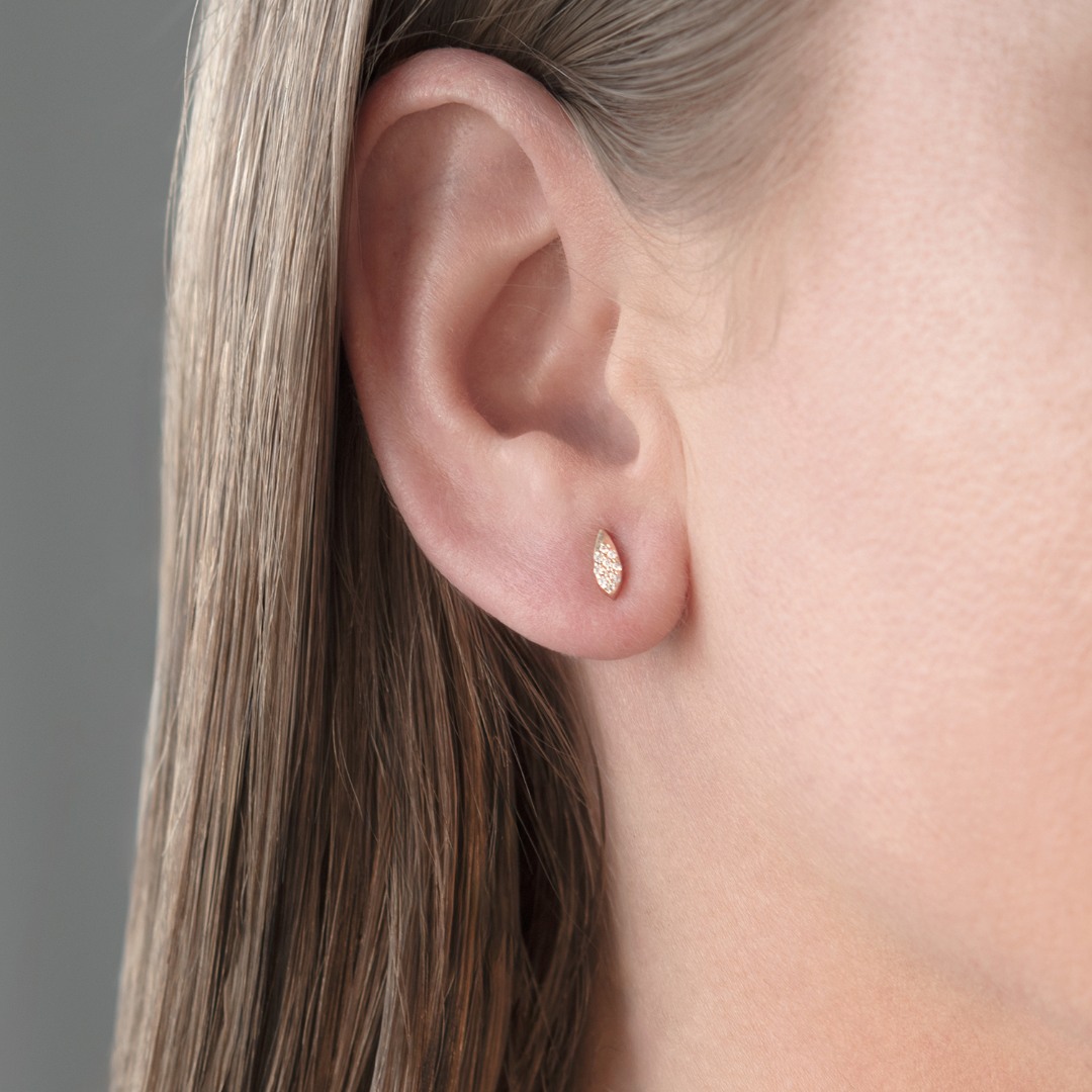 Cercei din aur galben de 14K cu Diamante naturale