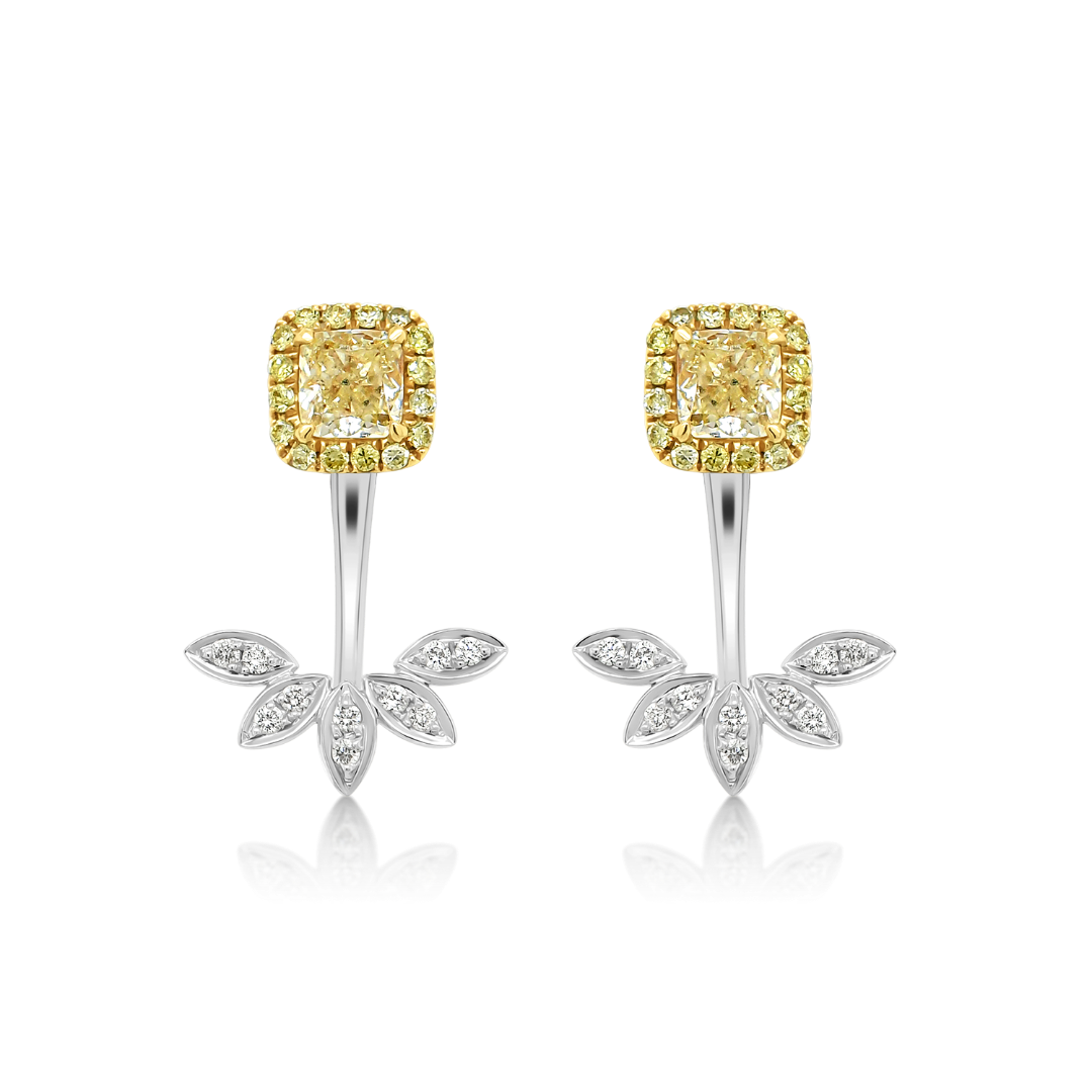 Cercei din aur alb de 18K cu Diamante naturale