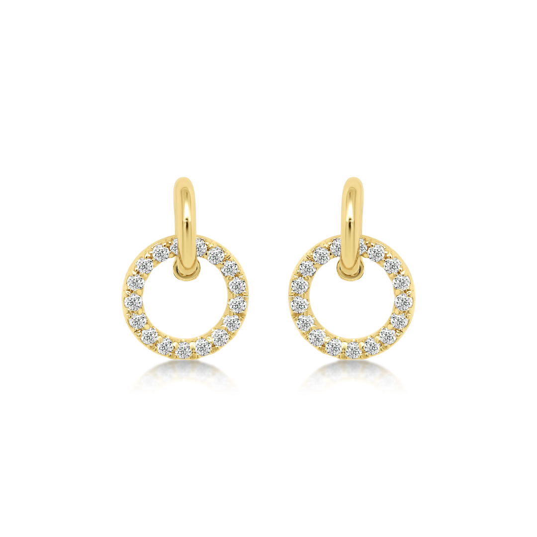 Cercei din aur galben de 14K cu Diamante naturale