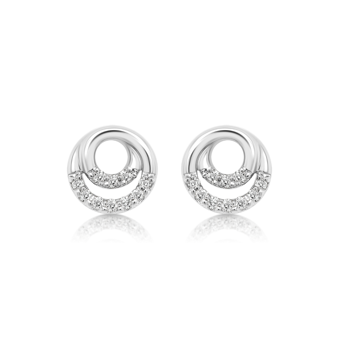 Cercei din aur alb de 14K cu Diamante naturale