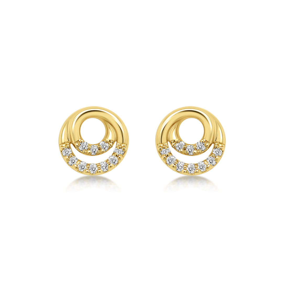 Cercei din aur galben de 14K cu Diamante naturale