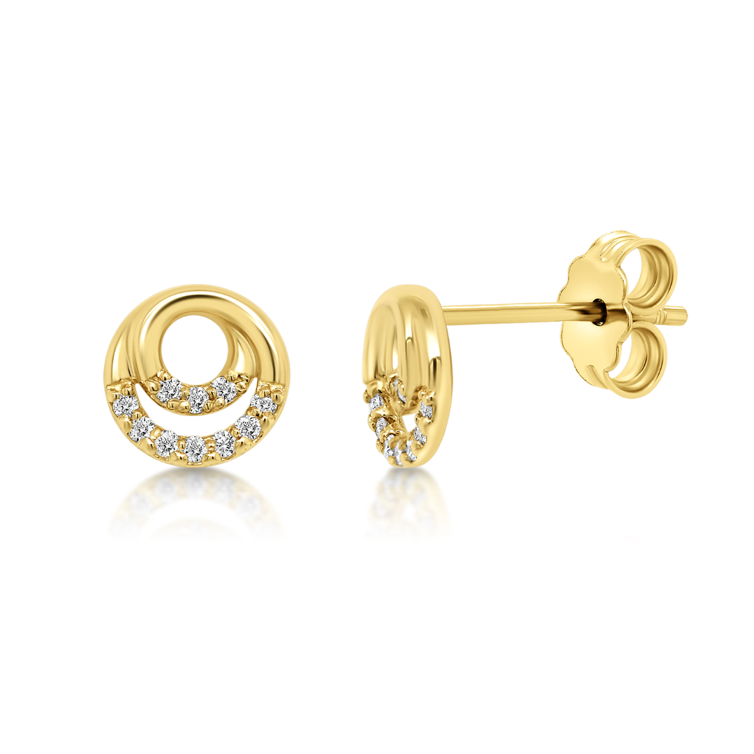 Cercei din aur galben de 14K cu Diamante naturale